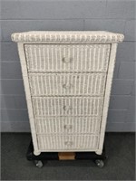 Painted Wicker Five Drawer Chest