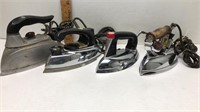 4 VINTAGE ELECTRIC IRONS