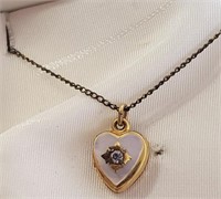Vintage Heart Locket, Can't Open W/ Chain