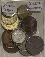 27 Foreign Coins 20 Different Countries