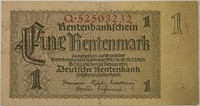 1923 German Rentenmark Banknote
