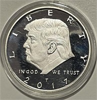 D. Trump PROOF Silver-Plated Medal 2017