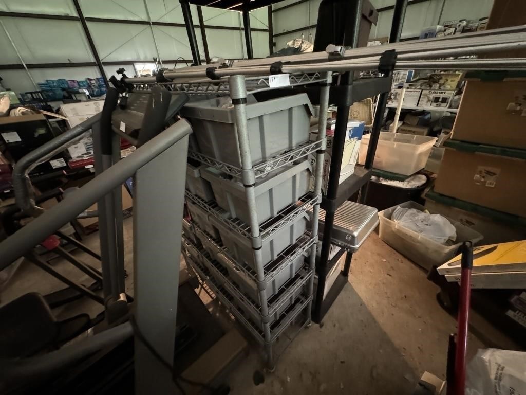 METAL RACK WITH BINS