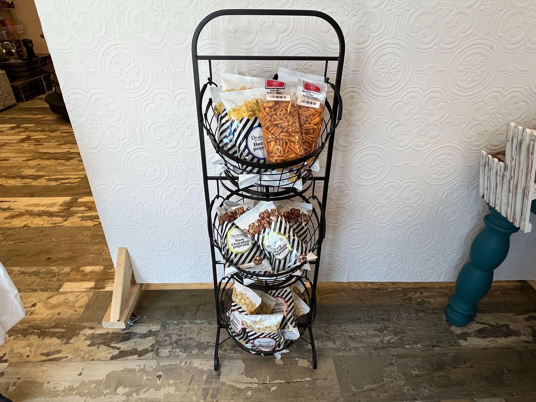 Wire Basket Display with Foodstuffs