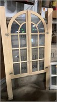 Pair of old wood and glass doors