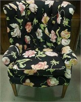 Ladies Wing Back, tufted chair;