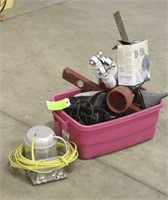 Utility Winch, 12v 6000Ib & Bin of Assorted Tools