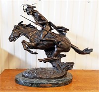 23" Frederic Remington Cheyenne Bronze Sculpture