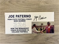 Joe Paterno Signed Envelope