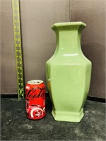 Chinoiserie Green Crackle Glazed Vase