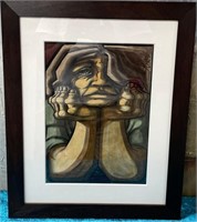 353 - RICARDO MORENO BLANCO FRAMED ART W/ COA