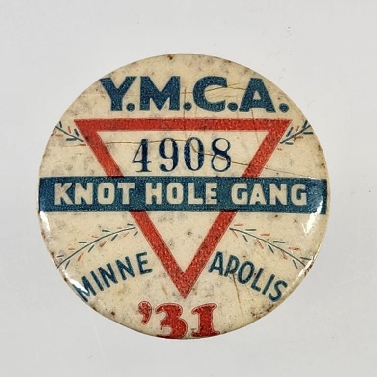 1931 MINNEAPOLIS YMCA KNOT HOLE GANG PINBACK