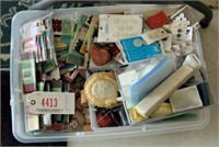 Lot #4413 - Tote of sewing supplies and