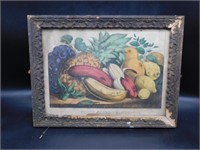 18X12 FRAMED PAINTING OF FRUIT VINTAGE ANTIQUE COL