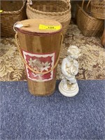 Wooden Can & Chalkware Figurine