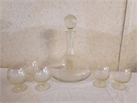 Vintage Mid Century Style Sailboat Decanter & Cups