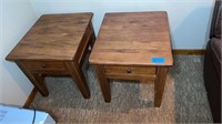 2 wood side tables by Attic Heirlooms Broyhill