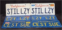 Group of custom California license plates