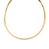 A Lady's 14K Yellow Gold Omega Necklace