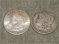 1888 O (UNC?) & 1899 S Morgan 90% SILVER Dollars