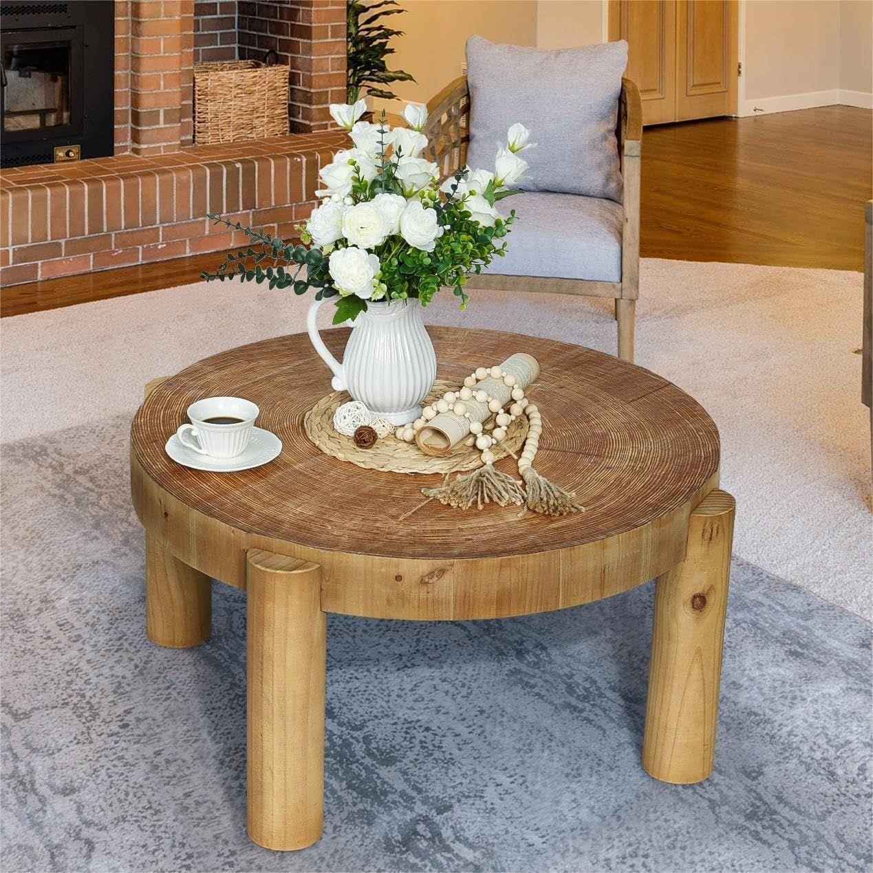 Round Wood Coffee Table - 31.3"