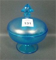 Fenton Celeste Blue # 57 Nipple Finial Puff Box