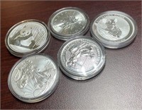 1 oz. Silver Bullion 5 Nation Set