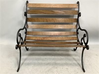 Oak and Metal Doll Bench