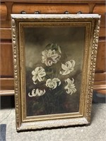 Antique Oil on Canvas Flower Painting.