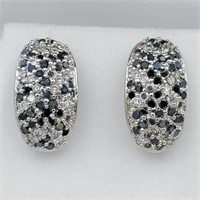 PR STERLING SILVER PLATED CUBIC ZIRCONIA EARRINGS