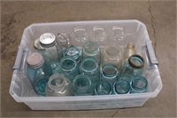 Tote of glass canning jars