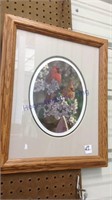 Framed picture of cardinals
