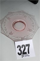 (1) Pink Depression Glass Plate (Octagonal)