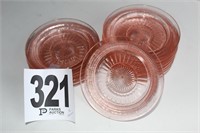 (14) Pink Depression Glass Saucers (U242)