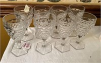 8 Fostoria American Clear Water Goblets