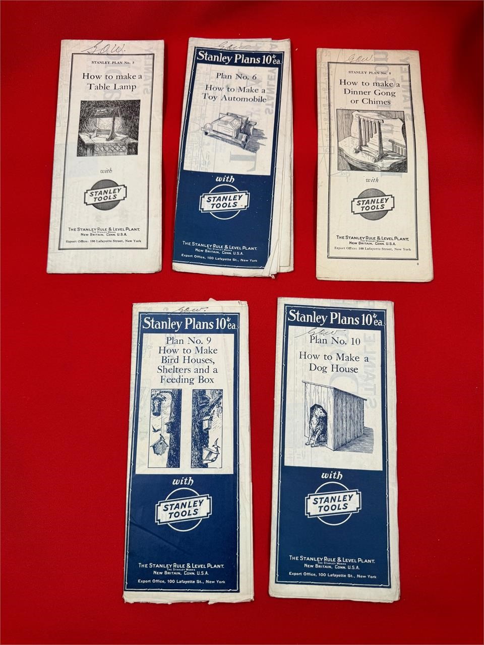 Lot of 5 Antique Stanley Tools Project Instruction