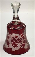 Ruby Cut To Clear Glass Bell