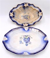 Blue Gold Porcelain Tray & Bowl