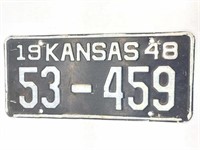 Kansas 1948 License Plate