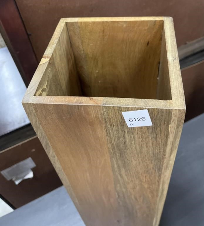 Wood Vase / Umbrella Holder 22” h , 6.5” w