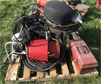 Pallet Lot w/ Charcoal Grill, Spreader, And