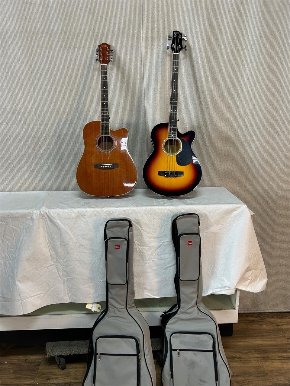 BCP Acoustic Guitar & Bass Guitar w/Soft Cases