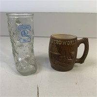 Houston Oilers Glass Boot Mug & Ceramic