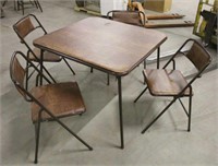 Folding Table, Approx 35"x28", w/(4) Chairs