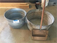 Bushel basket wash tub and sweeper