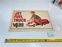 Metal Texaco Jet Fuel Sign