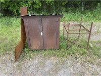 Metal storage container with scrap metal