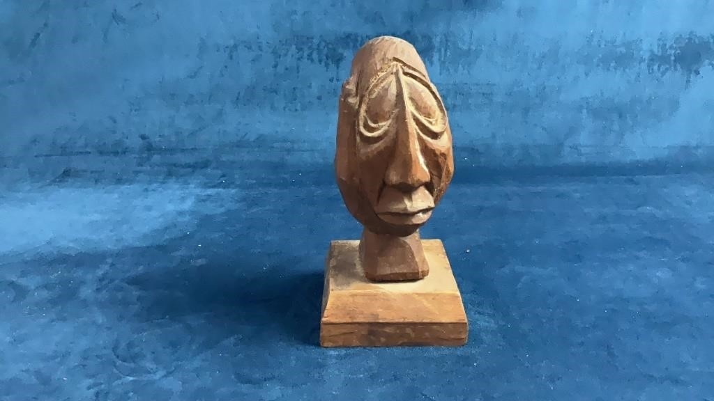 Hand Carved Wooden Head