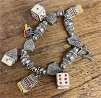 Gamblers charm bracelet