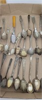 Flat of collectible spoons including  - Chicago